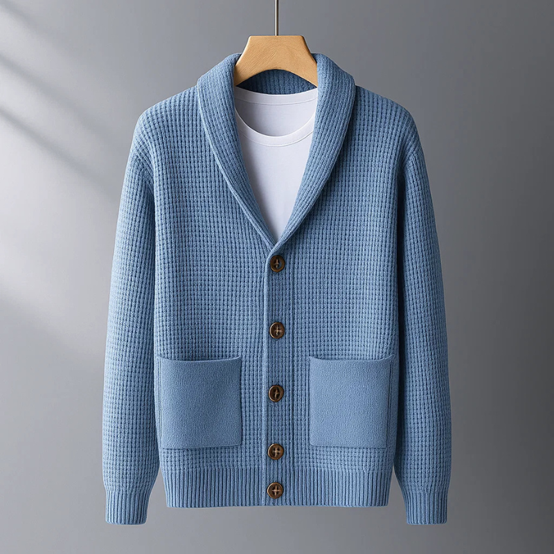 Men's Cashmere Cardigan – Shawl Collar Knit Button Jumper