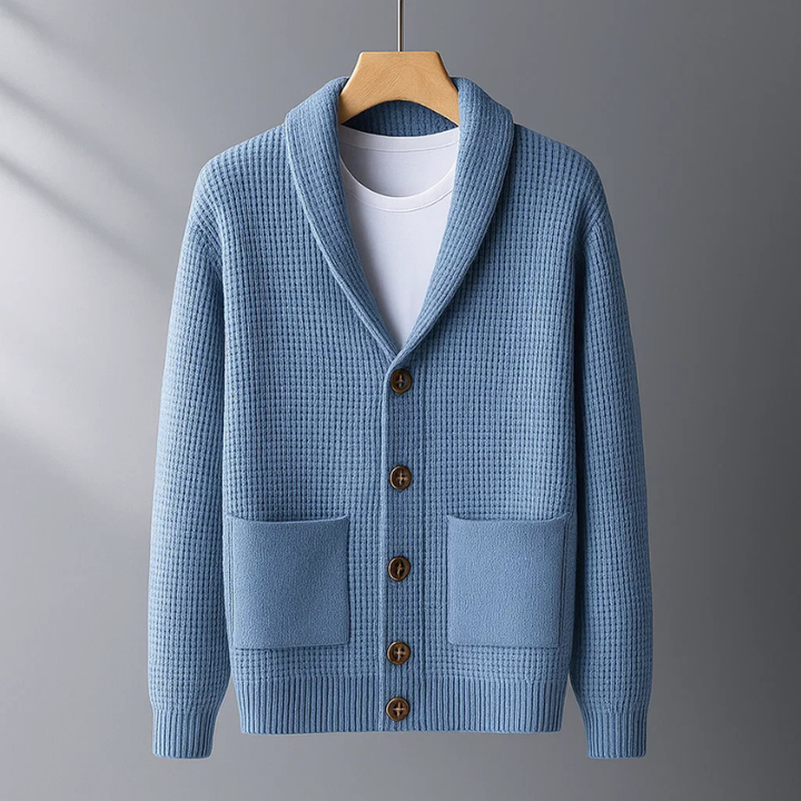 Men's Cashmere Cardigan – Shawl Collar Knit Button Jumper