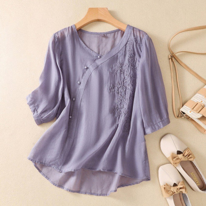 Women's Stella Asymmetrical Button Tunic - Modern Everyday Style