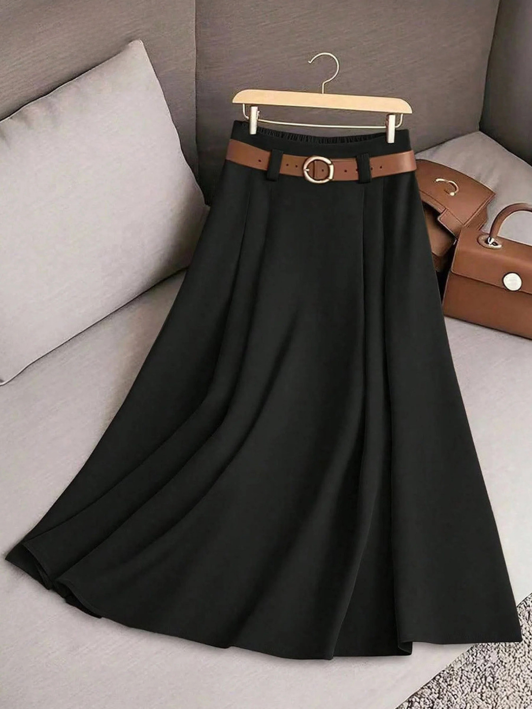 Women's Zephyraen Solid High Waist A-Line Skirt - Effortless Style