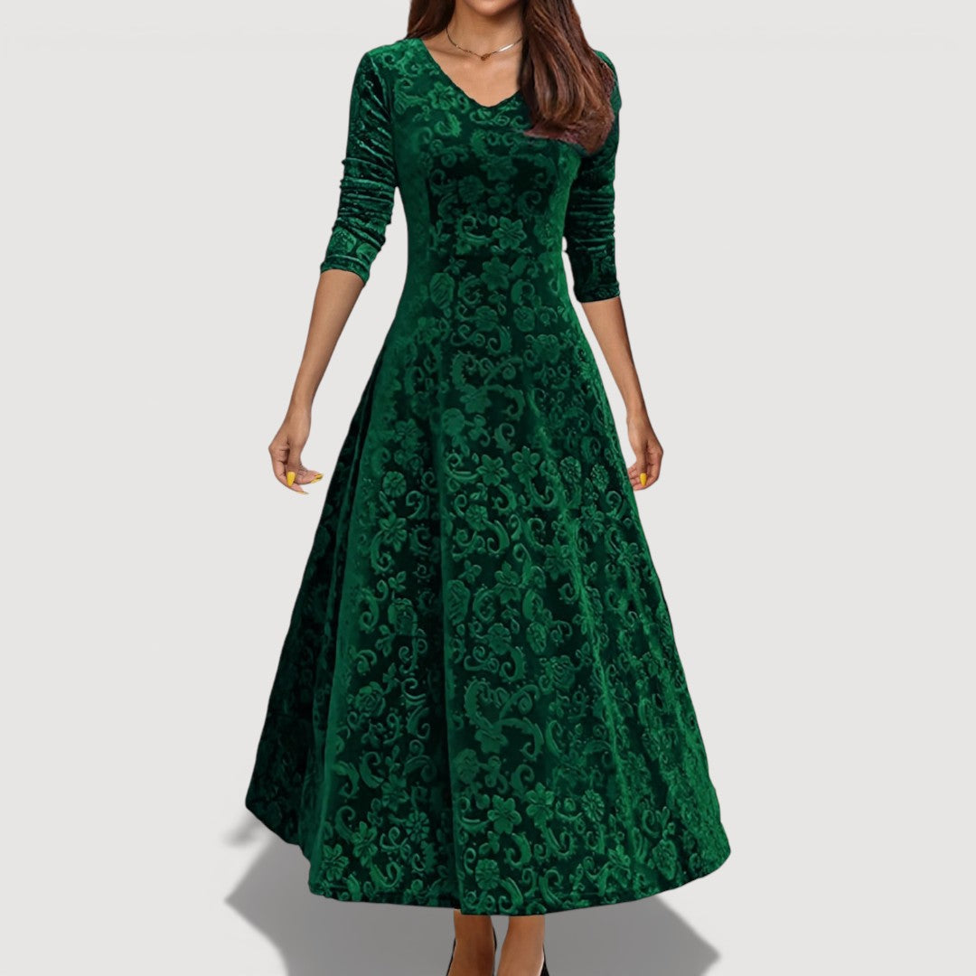Women's Jillian Elegant Velvet Dress - Everyday Elegance