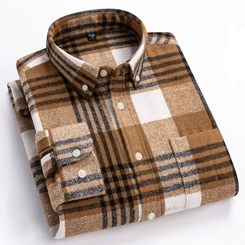 Men's Brushed Cotton Flannel Shirt – Casual Overshirt