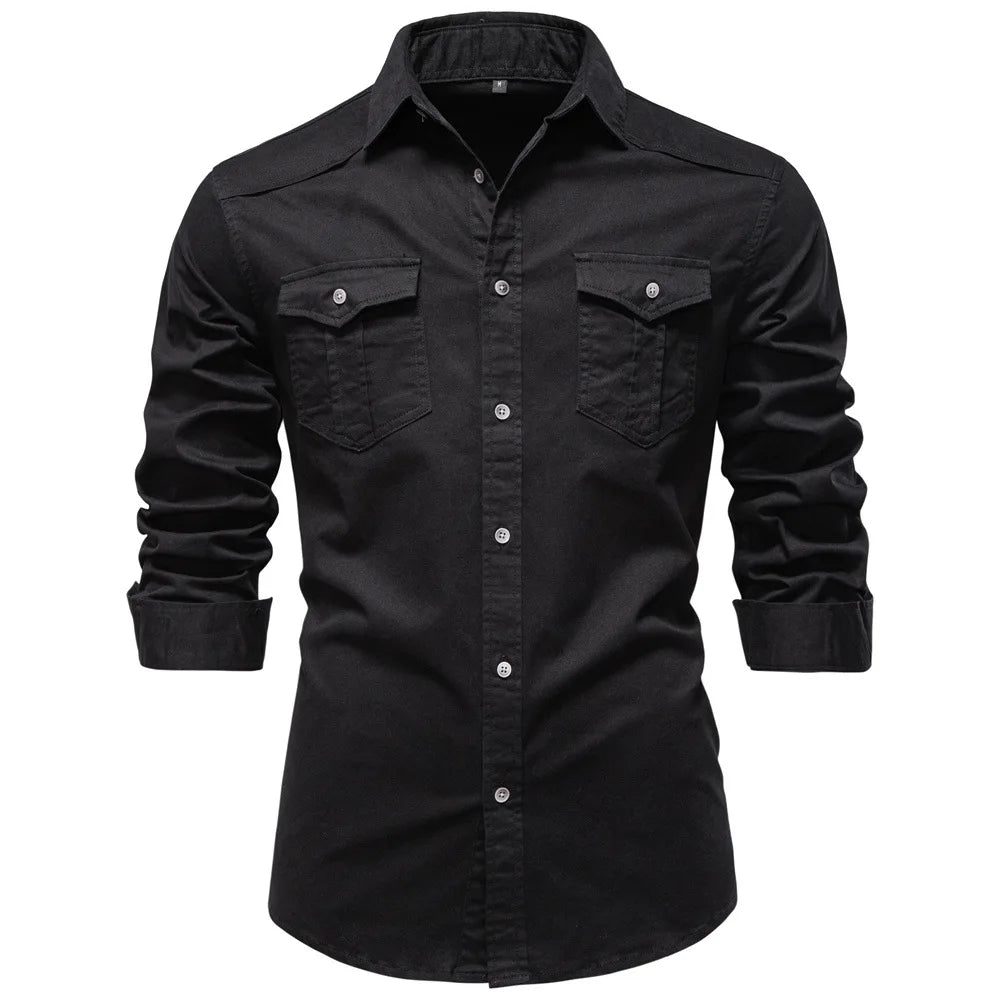 Men's Cotton Utility Overshirt – Heavyweight Workwear Shirt