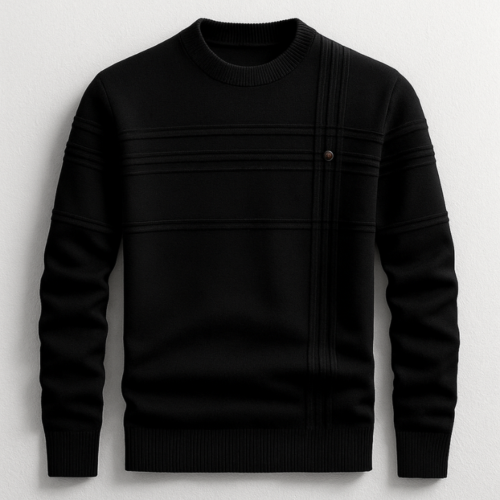 Men's Cotton Crew Neck Jumper – Ribbed Midweight Knit Sweater