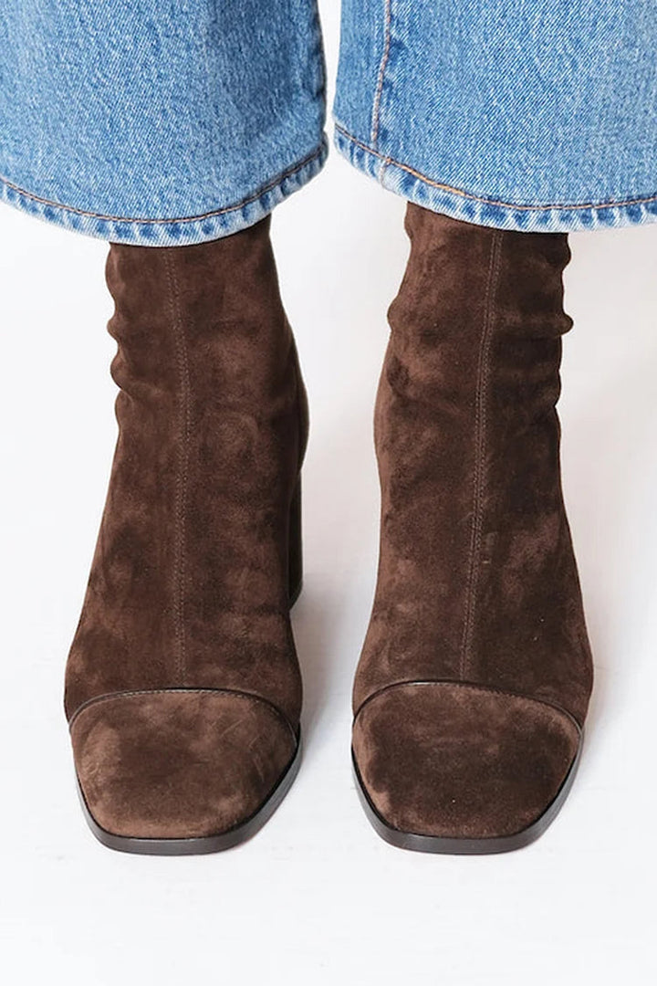 Women's Square Toe Block Heel Boots - Everyday Elegance
