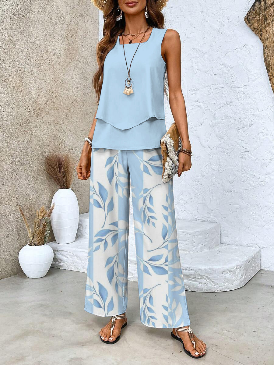 Women's Flowy Two-Piece Summer Set - Breezy & Elegant