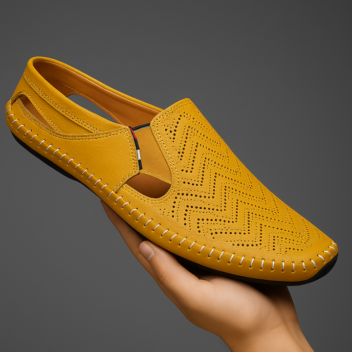 Riva Perforated Leather Sandals