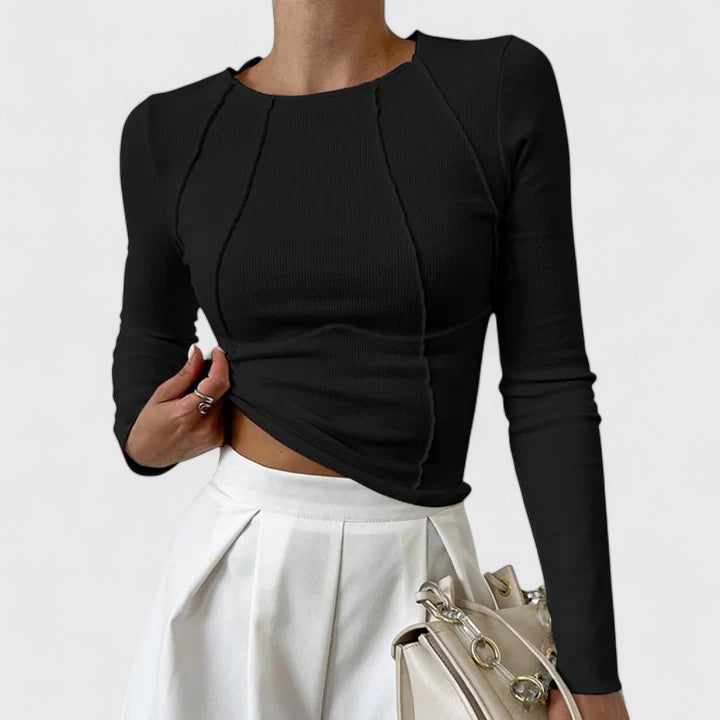 Women's Chic Long Sleeve Top - Sleek Everyday Staple