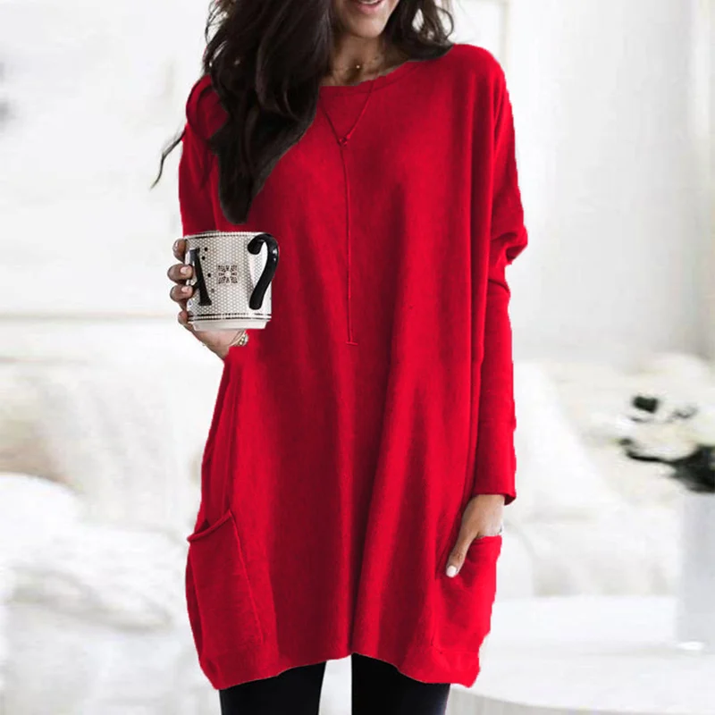 Women's Long-Sleeve Tunic - Effortless Comfort for Everyday
