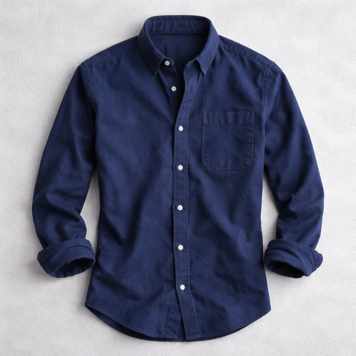Men's Cotton Casual Shirt – Vintage-Washed Long-Sleeve Everyday Shirt