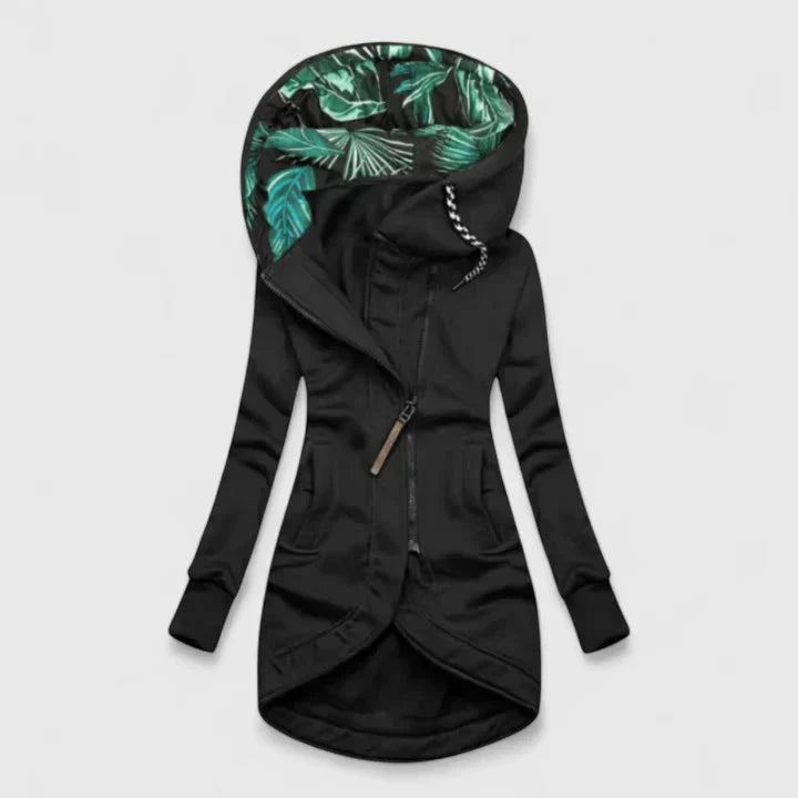 Women's Asymmetric Tropical Hoodie - Bold Coverage with a Surprise