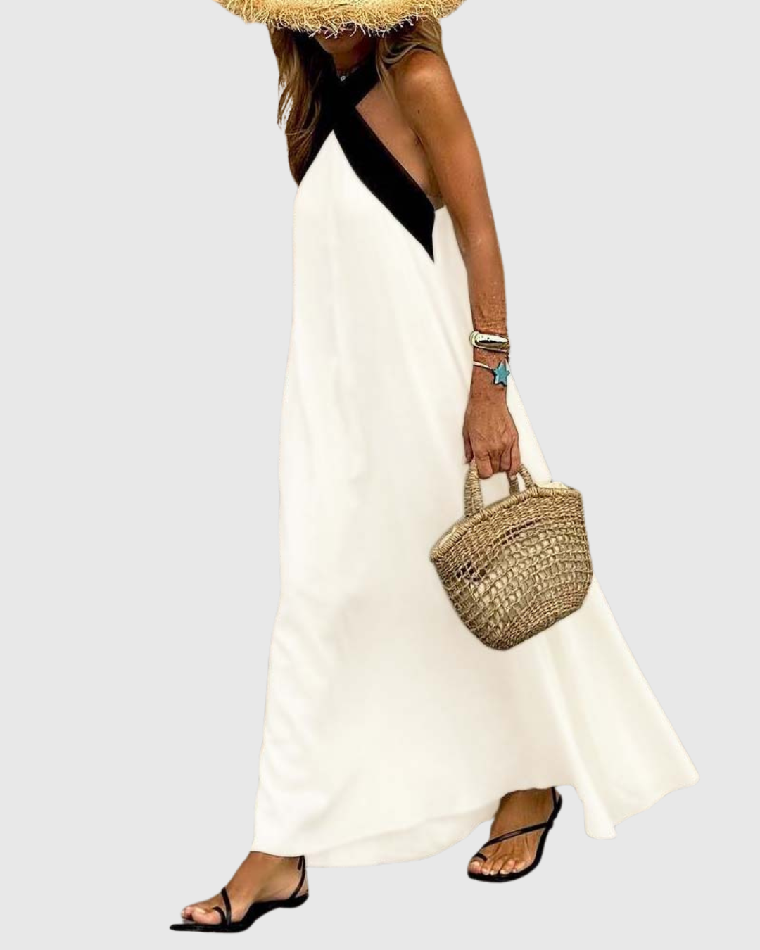 Women's Cross-Neck Dress - Effortless Summer Elegance