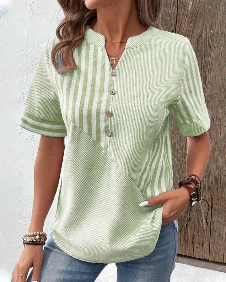 Women's Soft Striped Blouse - Effortless Everyday Elegance