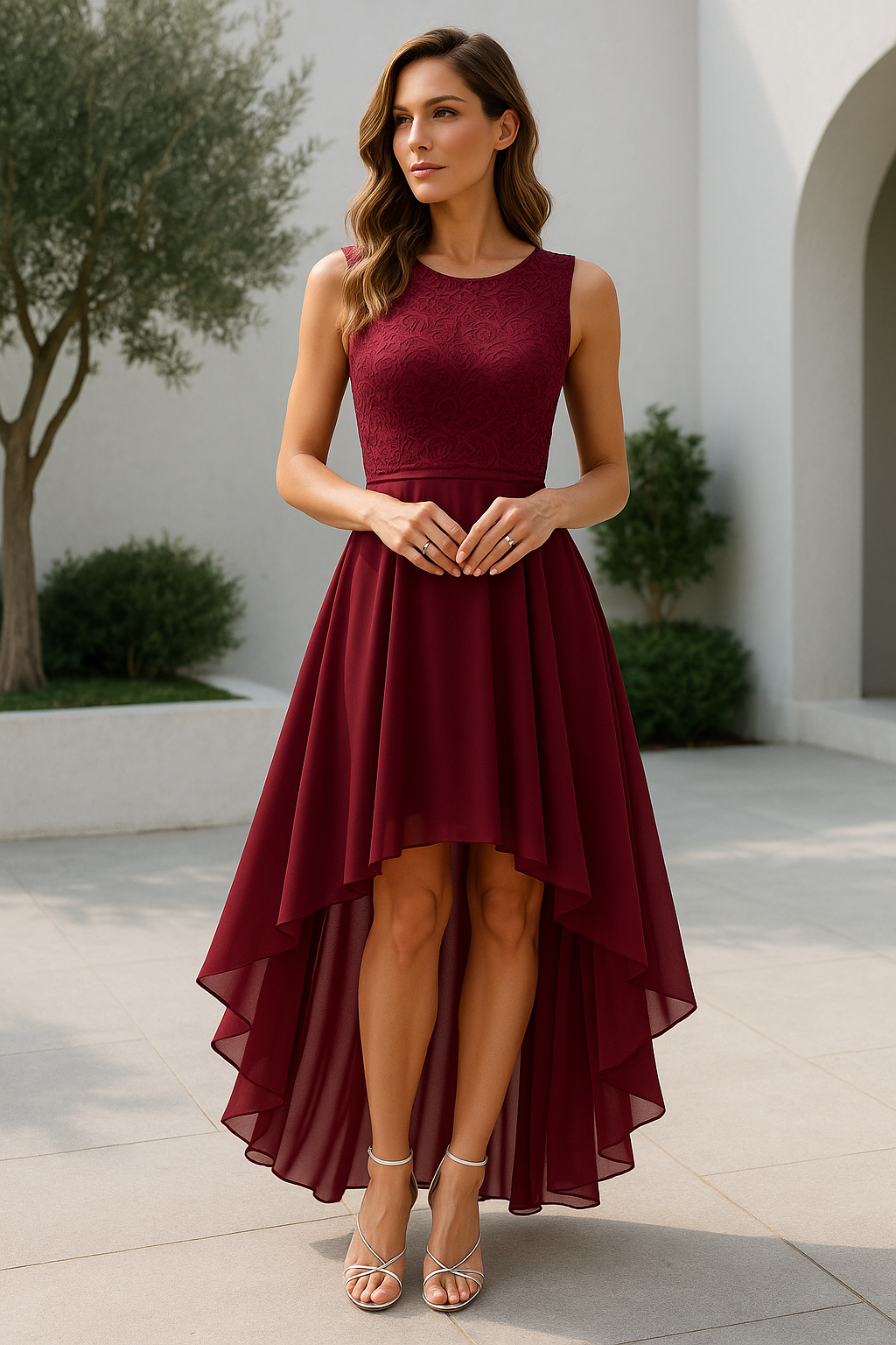 Women's Kaitlyn High-Low Elegant Dress – Wedding Guest Ready