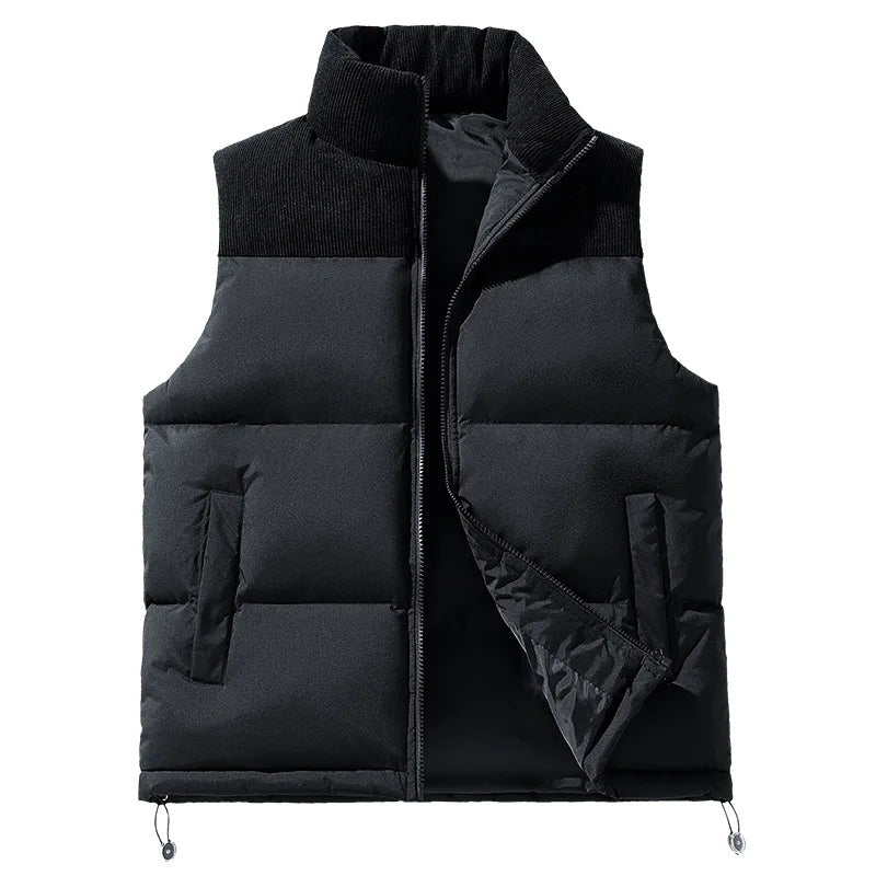 Men's Basel Quilted Gilet – Padded Corduroy-Collar Vest