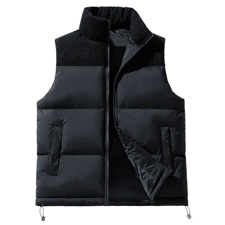Men's Basel Quilted Gilet – Padded Corduroy-Collar Vest