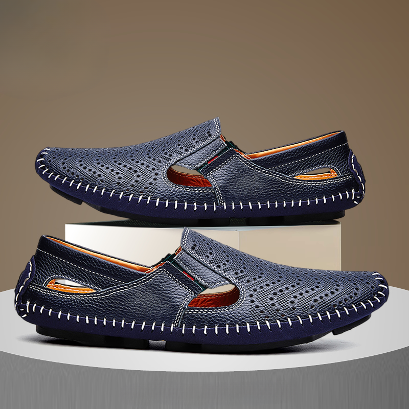 Riva Perforated Leather Sandals