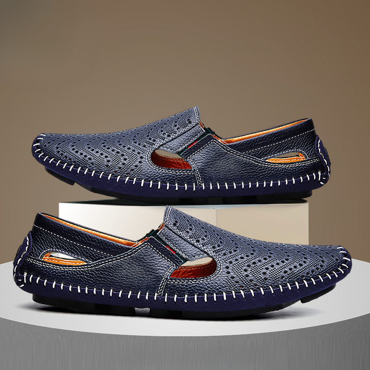 Riva Perforated Leather Sandals