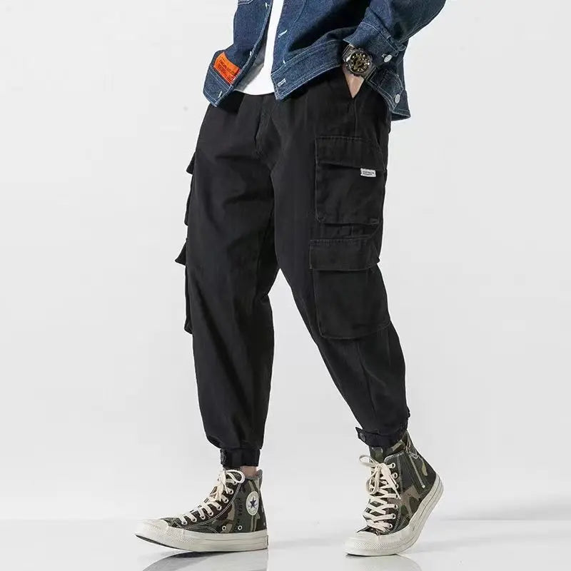 Men's Heavyweight Cotton Cargo Joggers – Tapered Utility Trousers
