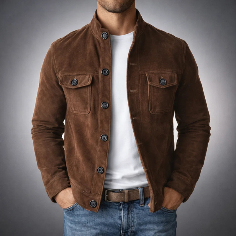 Men's Suede Shirt Jacket – Military Overshirt Shacket
