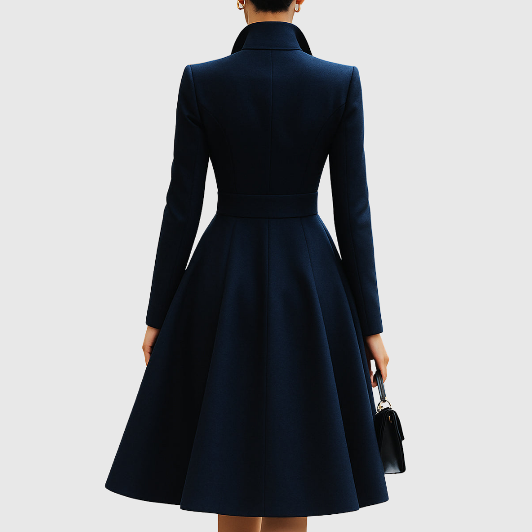 Women's Navy Tailored Coat Dress - Sophisticated Style