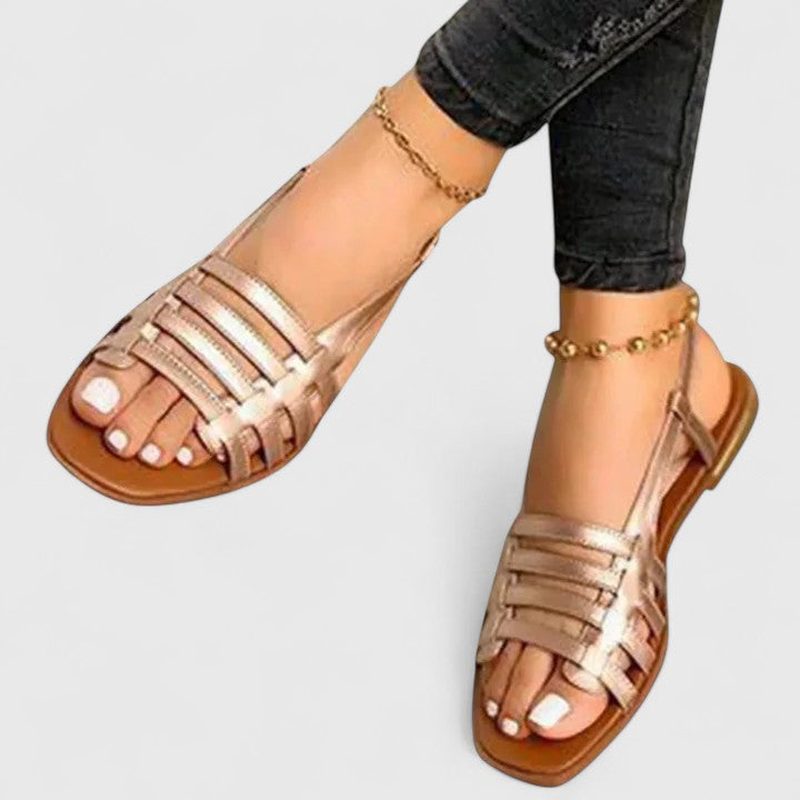 Women's Strappy Flat Sandals - Easy Style for Sunny Days