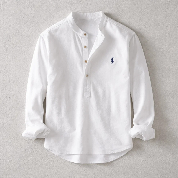Men's Washed Linen Shirt – Tailored Long-Sleeve Summer Shirt