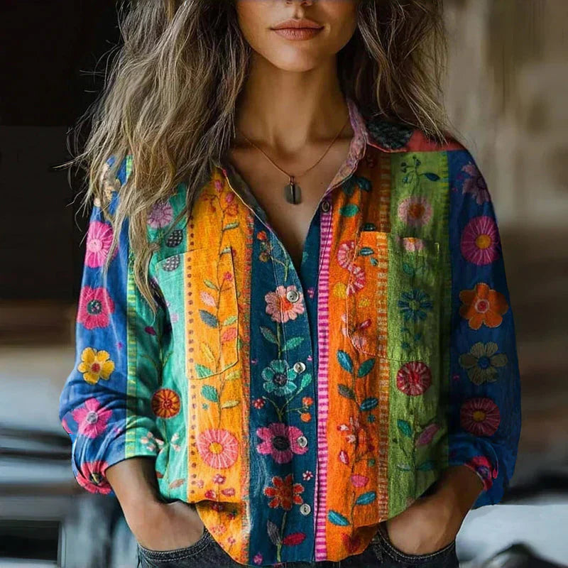 Women's Harper Printed Blouse - Timeless Boho Style