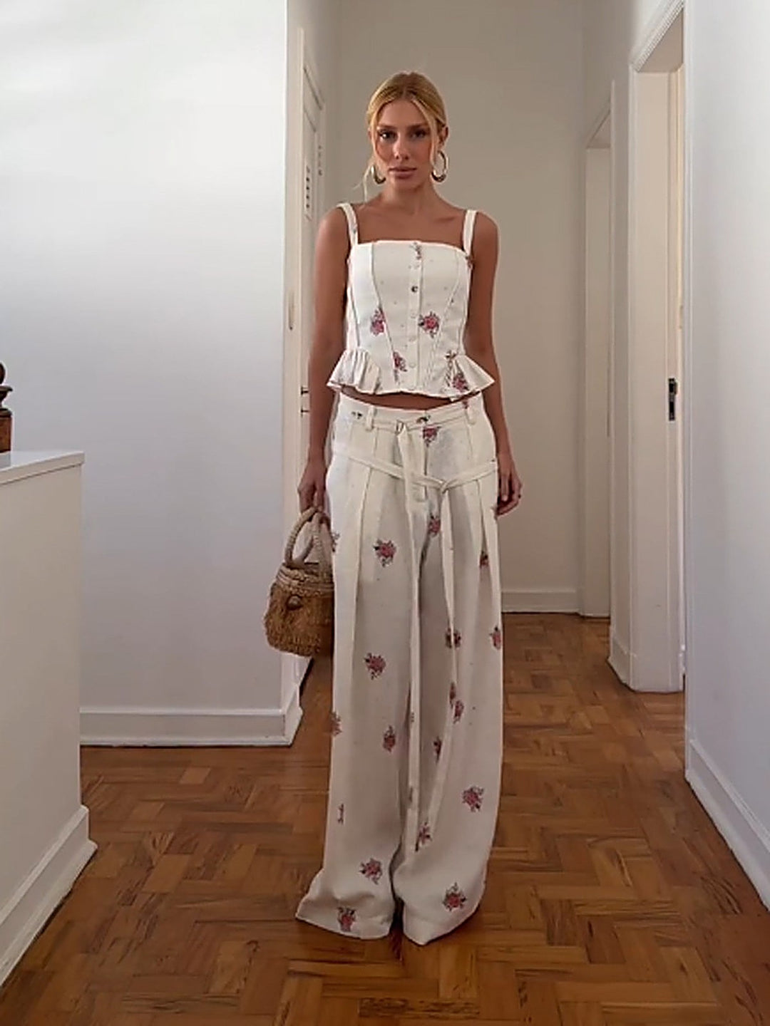 Fresh Printed Cami Top + Trousers Set