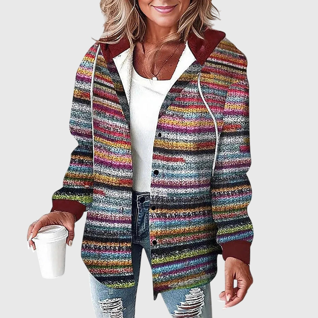 Women's Plaid Hooded Shirt Jacket - Casual Everyday Layer
