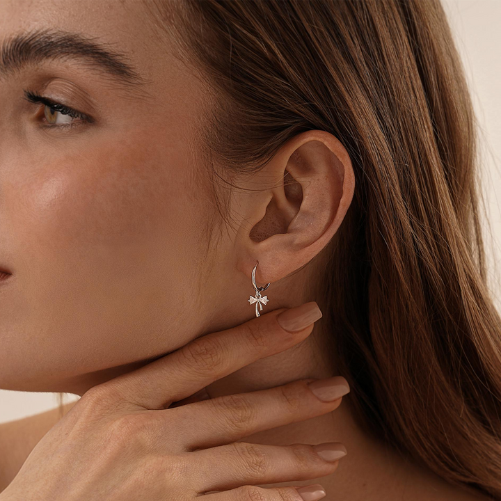 Ribbon Bow Huggie Earrings - Regal Collective