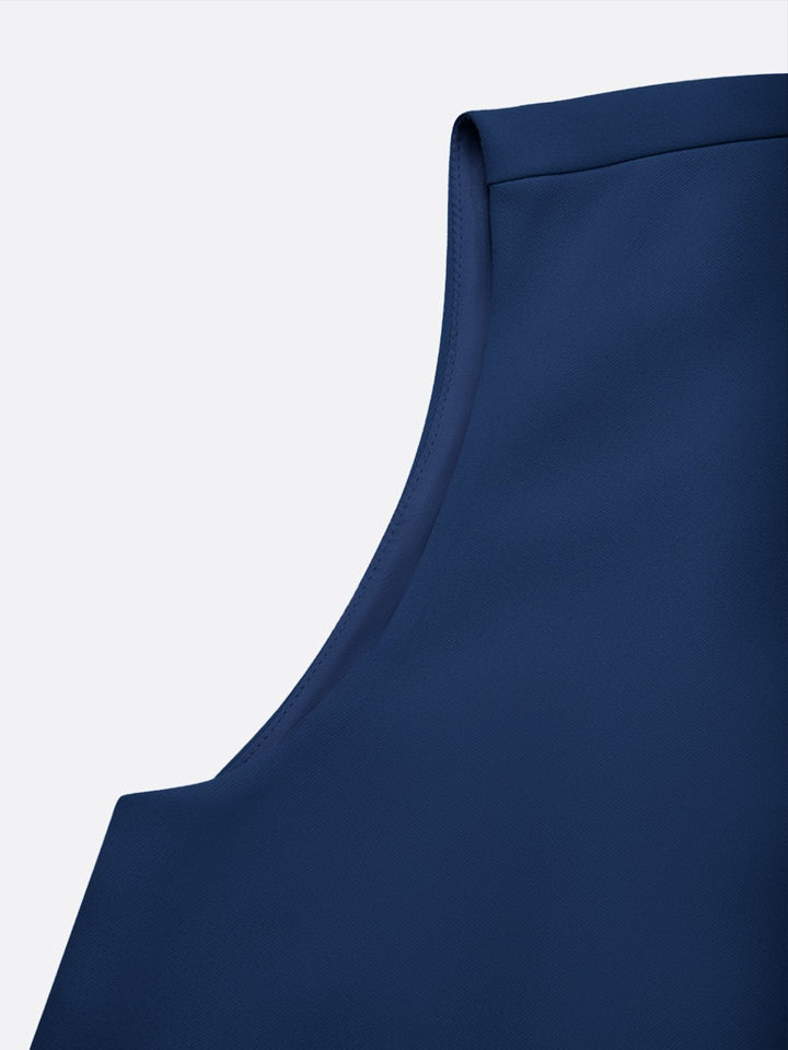 Women's Stretch Midi Dress with Side Drape - Effortless Elegance