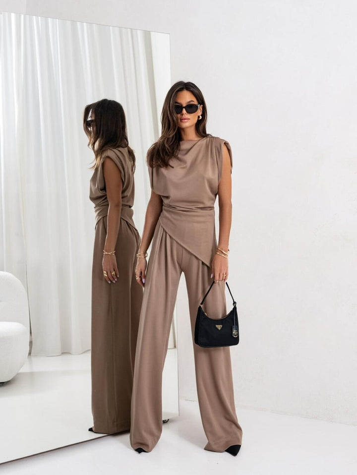 Women's Draped Matching Set - Effortlessly Elegant