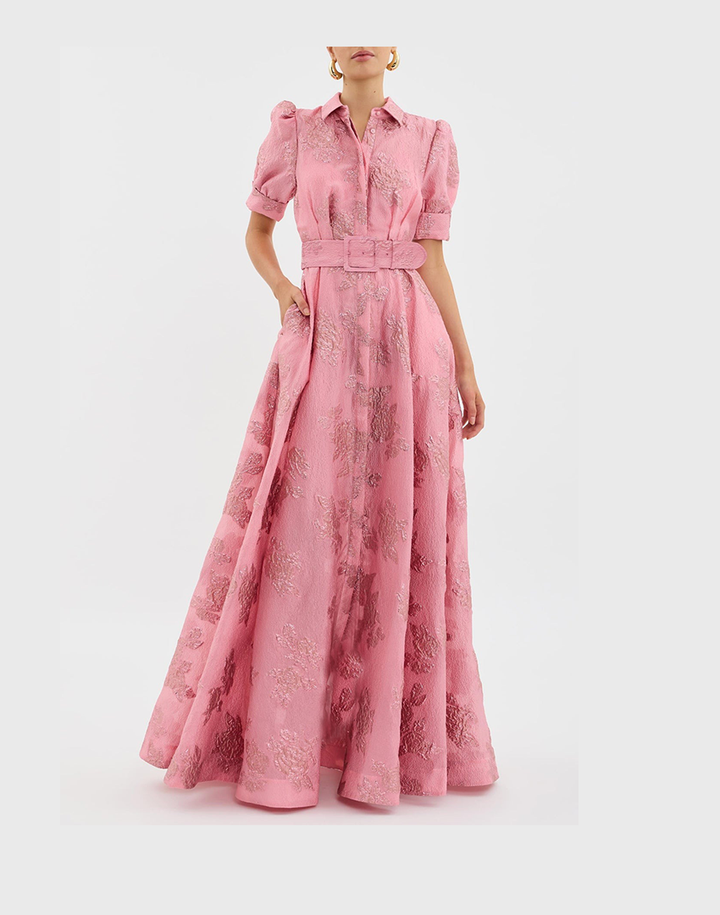 Women's Sophisticated Dress with Puff Sleeves - Versatile Elegance
