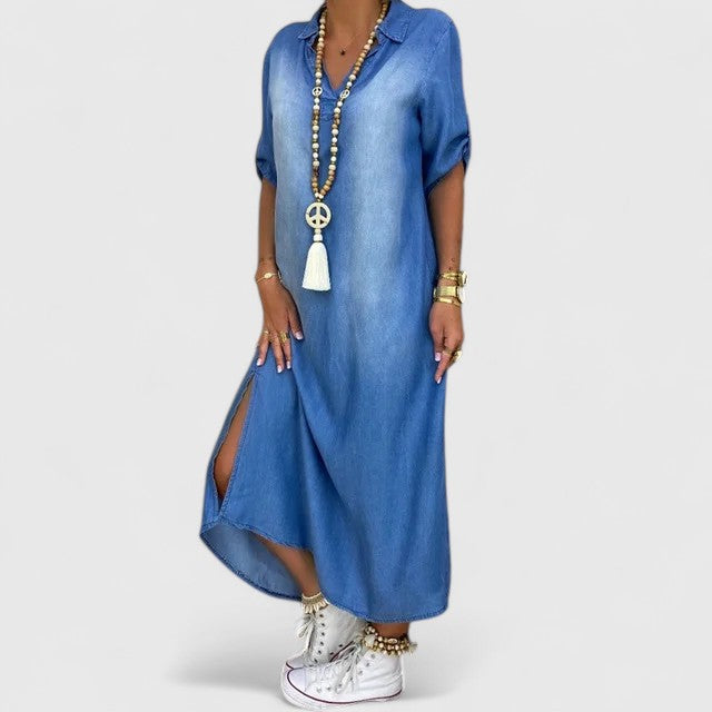 Women's Denim Sophisticated Dress - Effortless Style