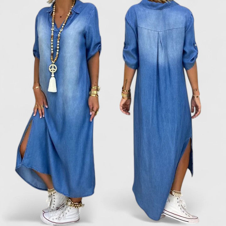 Women's Denim Sophisticated Dress - Effortless Style