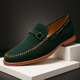 Men's Suede Loafers with Buckle – Breathable Slip-On Shoes