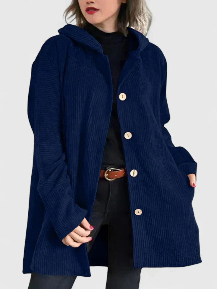 Women's Soft Ribbed Hooded Jacket - Effortless Everyday Style
