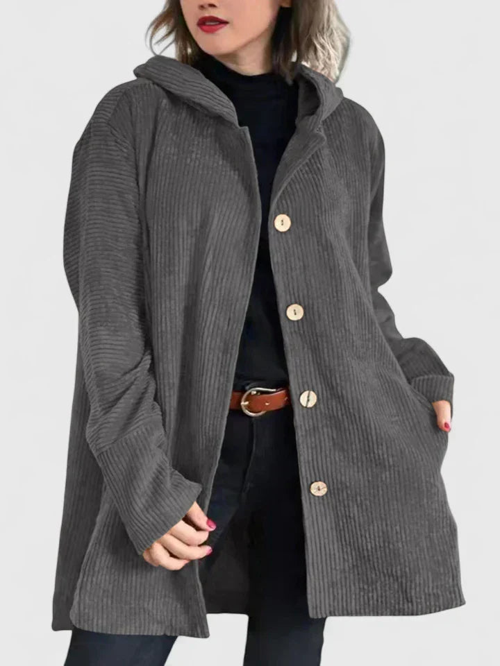 Women's Soft Ribbed Hooded Jacket - Effortless Everyday Style