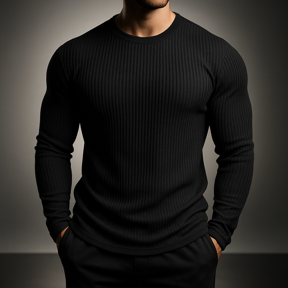 Men's Fine-Gauge Ribbed Knit Jumper – Smart Everyday Layering