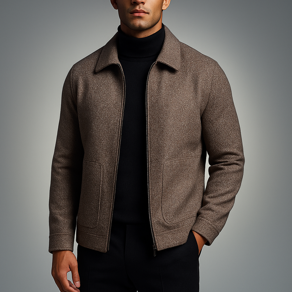 Men's Twill Jacket – Padded Zip-Up Layer for Cool Days