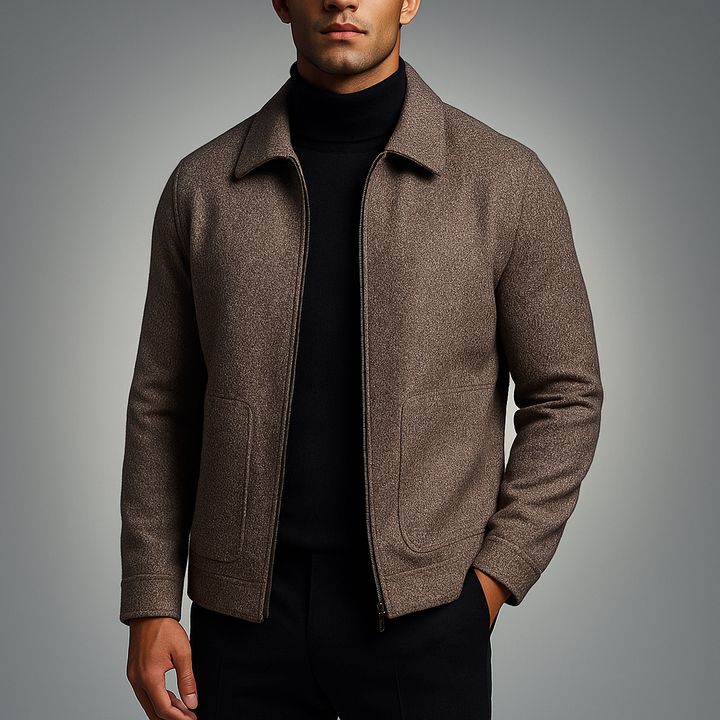 Men's Twill Jacket – Padded Zip-Up Layer for Cool Days