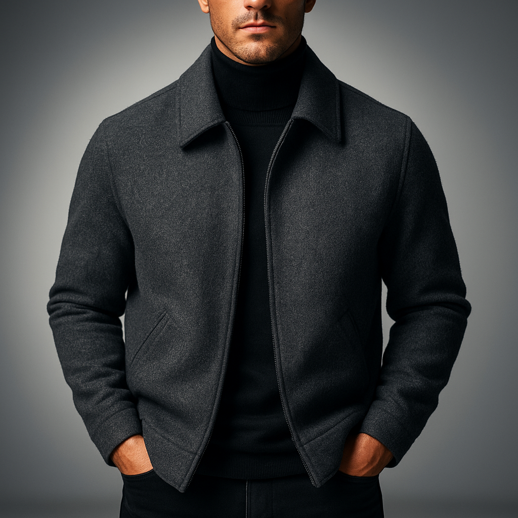 Men's Twill Jacket – Padded Zip-Up Layer for Cool Days