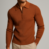 Men's Ribbed Knit Quarter-Zip Jumper – Fine-Gauge Layer