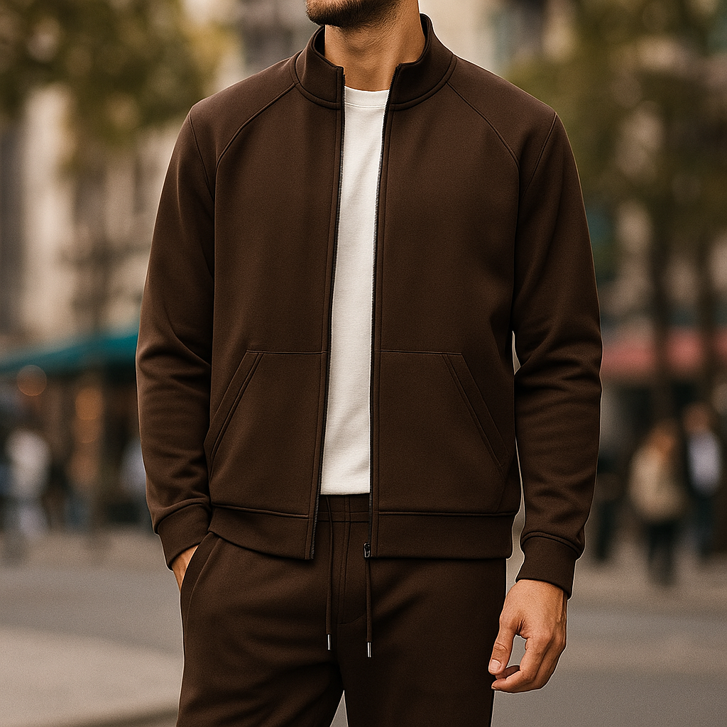 Men's Tailored Tracksuit Set – Full-Zip Jacket & Trousers