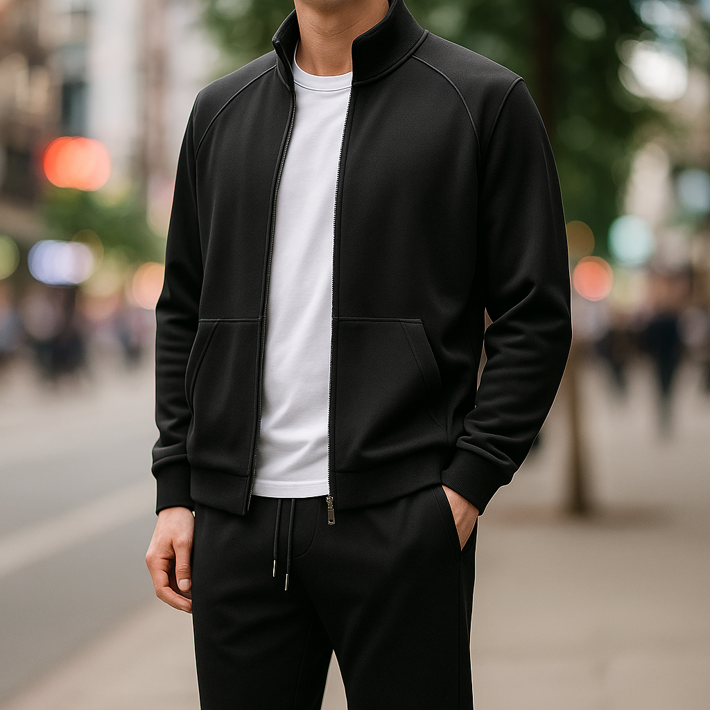 Men's Tailored Tracksuit Set – Full-Zip Jacket & Trousers