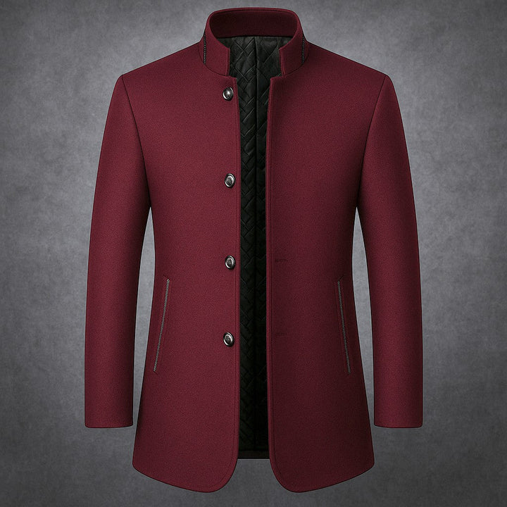 Men's Wool Overcoat – Quilted-Lined Tailored Winter Coat