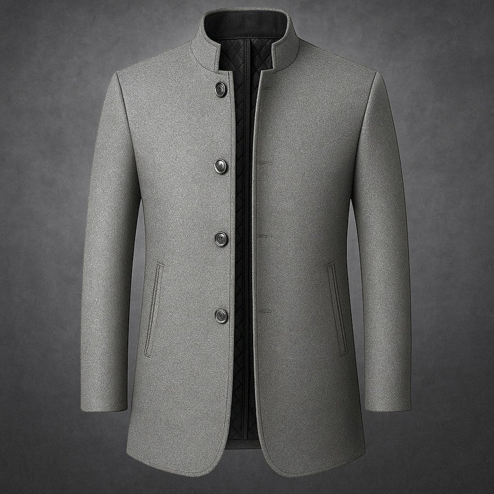 Men's Wool Overcoat – Quilted-Lined Tailored Winter Coat