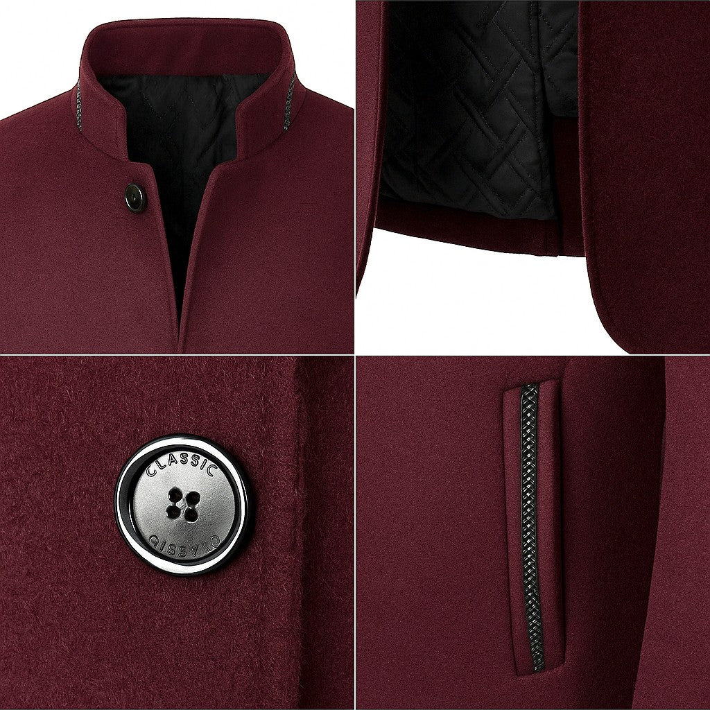 Men's Wool Overcoat – Quilted-Lined Tailored Winter Coat