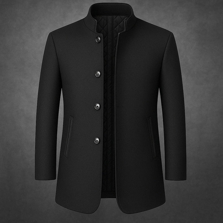 Men's Wool Overcoat – Quilted-Lined Tailored Winter Coat